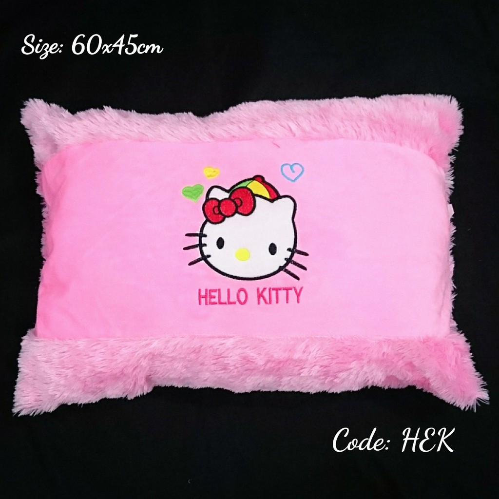 boneka bantal hello kitty bulu pink HEK large besar 60x45cm