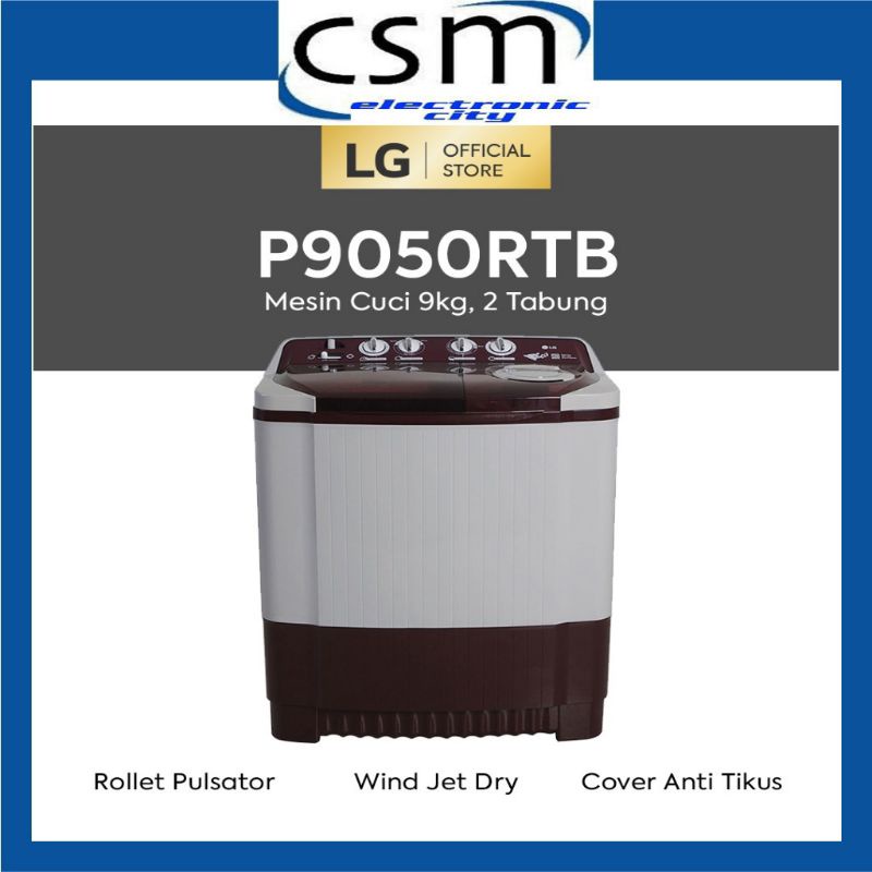 MESIN CUCI LG P 905 R 9KG 905R 2 TABUNG 905R LOW WATT