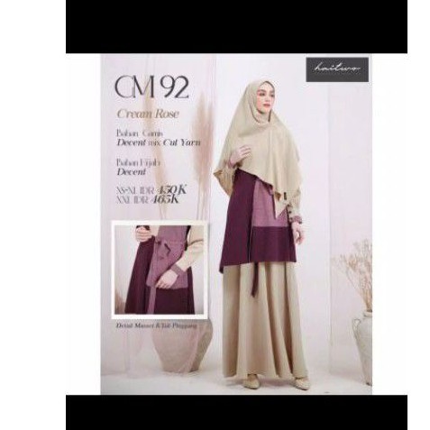 gamis dewasa haitwo GM 92 cream rose