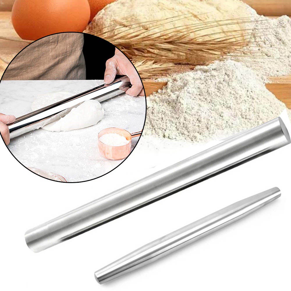 Rebuy Rolling Pin Adonan Pizza / Pastry / Pie Universal Praktis Bahan Stainless Steel