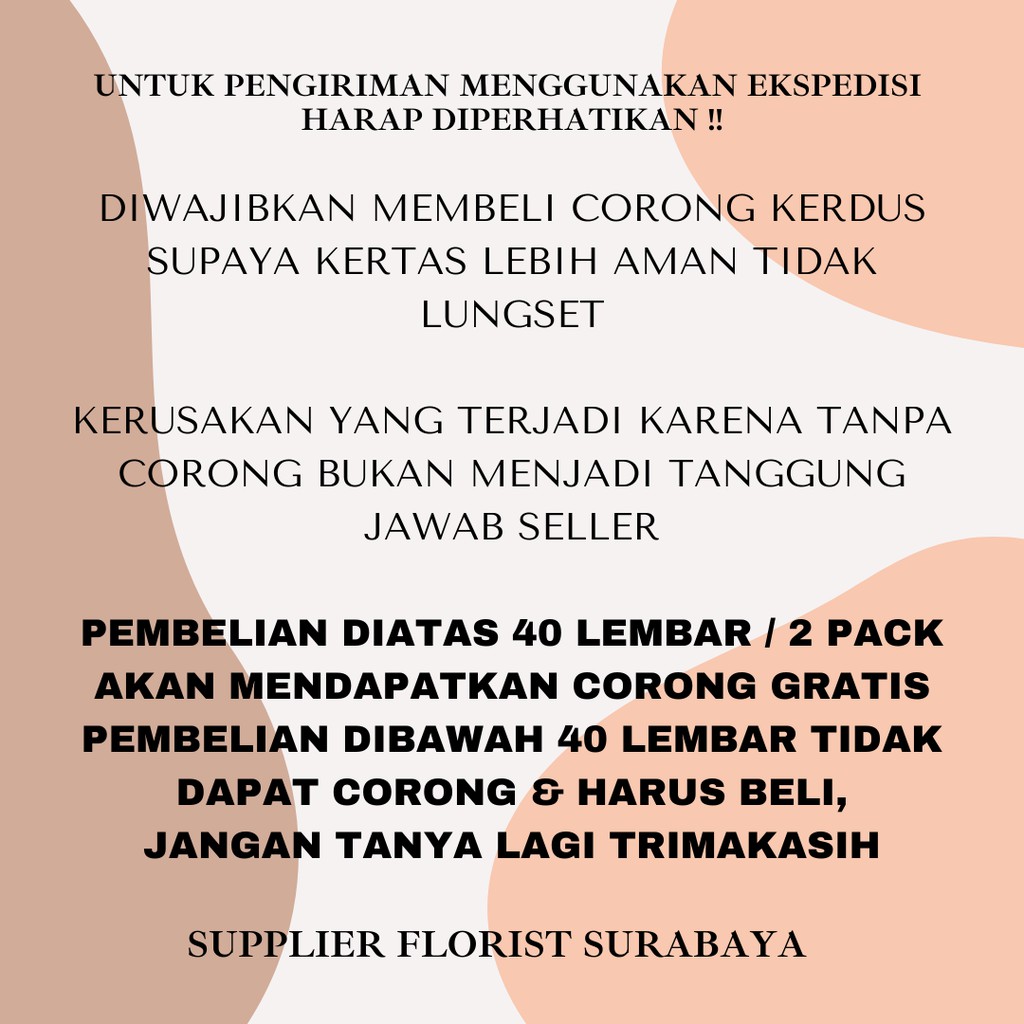 [5 LEMBAR] KERTAS BUNGA BIGOLD/WRAPPING PAPER/ WRAP BUNGA/FLOWER WRAP/PEMBUNGKUS BUNGA WATERPROOF