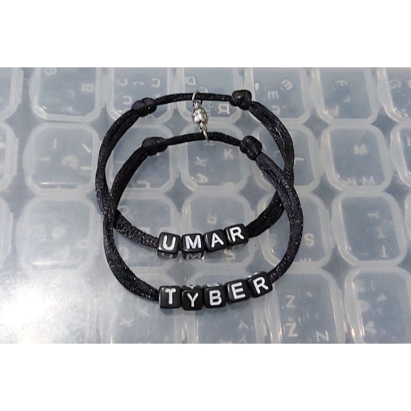 Gelang Nama couple magnet (1 gelang max 7 huruf) BISA COD