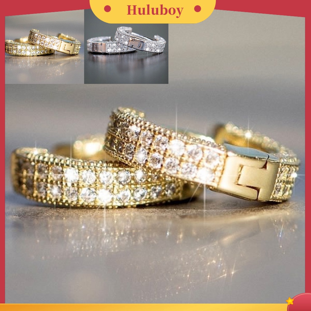 Hu Hu Hu Hu Hu Alat Bantu Pasang Kacamata♡ Anting Tusuk Aksen Berlian Imitasi Bahan Cubic Zirconia Untuk Wanita