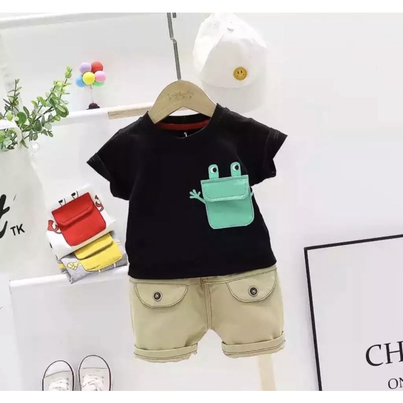SETELAN ANAK ANAK BAJU ANAK LUPIN KANTONG 1-5 TAHUN
