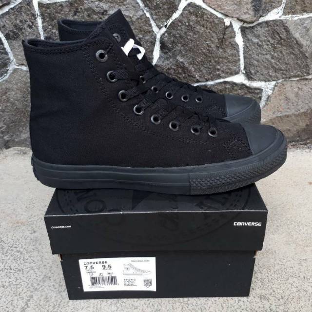 Sepatu Converse CT Chuck Taylor All Star Classic Basic All Full Black Hitam Polos High Sepatu Sekola
