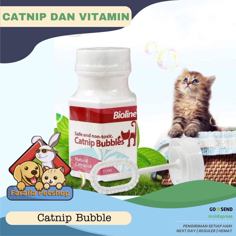 Catnip Bubble Mainan Gelembung Busa Kucing Cat Nip Bubbles Balon Buble