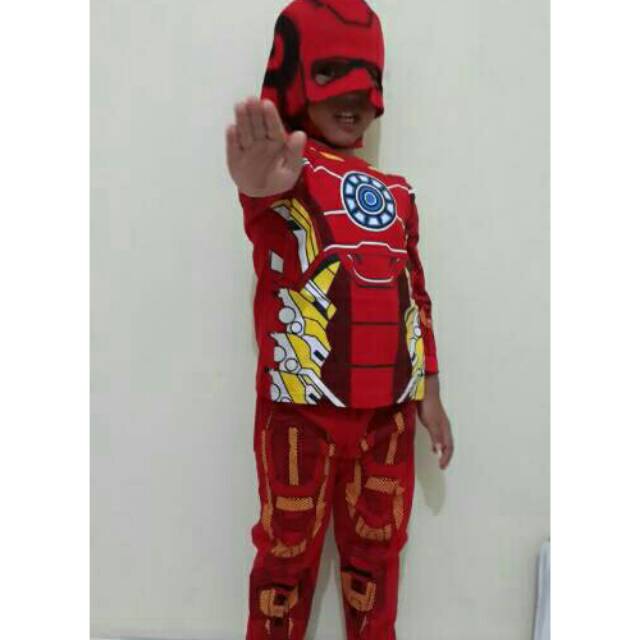 Baju anak karakter Iron man/baju iron man/baju karakter iron man/kostum iron man