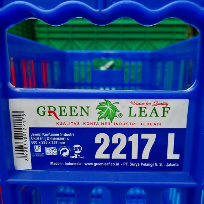 GREEN LEAF - Keranjang Industri 2217 L / Container Industri / Keranjang Piring Piring