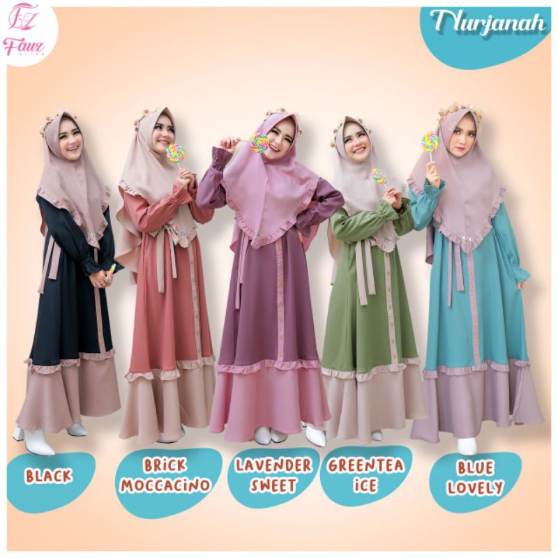 NURJANAH DRESS SET BY FAUZ GAMIS SET KHIMAR SYARI PESTA FORMAL