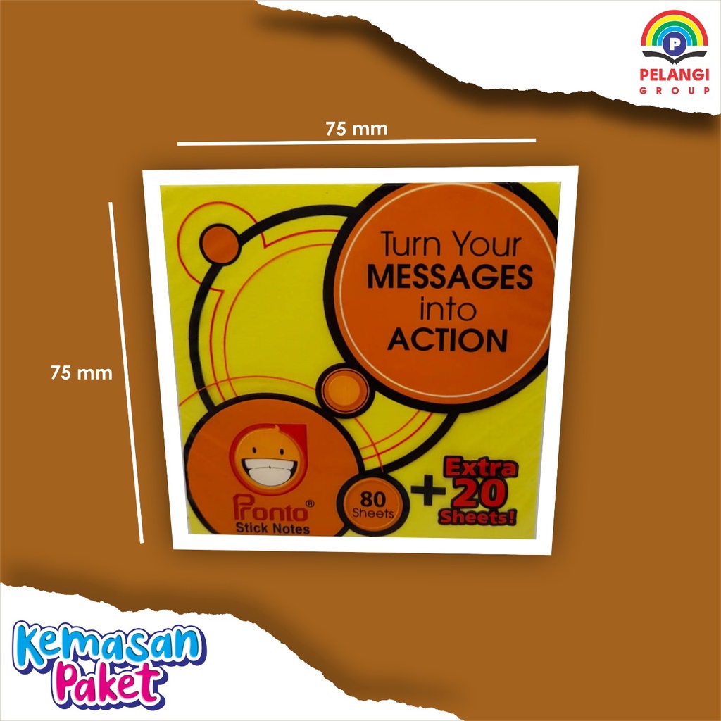 

STICKY NOTE STIKER PRONTO YELLOW 76x76MM (100+30 SHEETS)