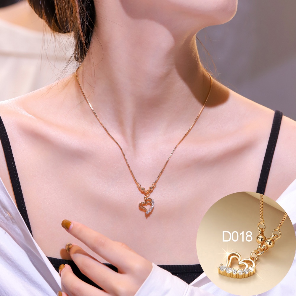 ✨D.G.C✨  Kalung Titanium Mewah Rose Gold Cinta Liontin Korean Style Necklace Aksesoris Fashion Kalung Wanita Murah DK