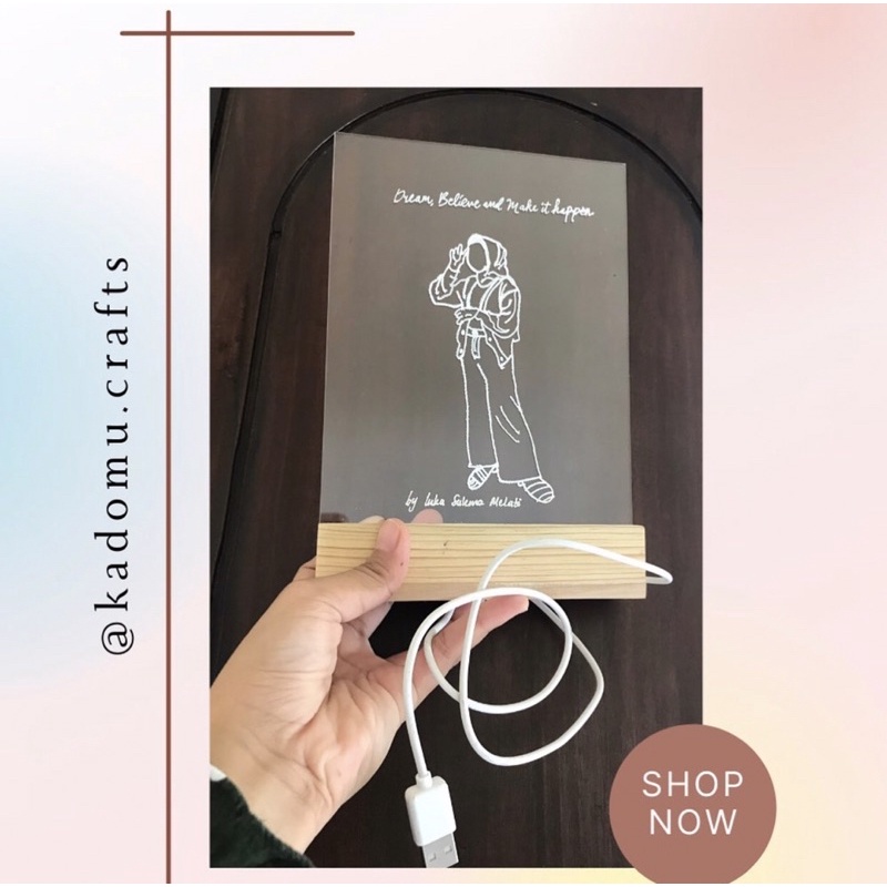 [New & Custom] AKRILIK LED ART | KADO WISUDA / SIDANG / ANNIV/ KADO UNIK / CUSTOM AKRILIK LED