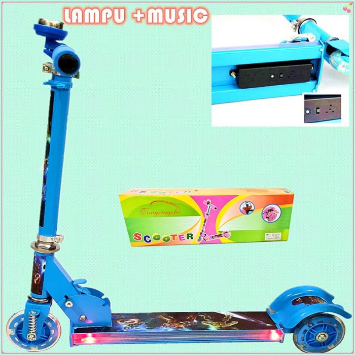 Skuter Anak Otoped Motif Roda 3 ada bell+lampu+musik+free baterai 3pcs