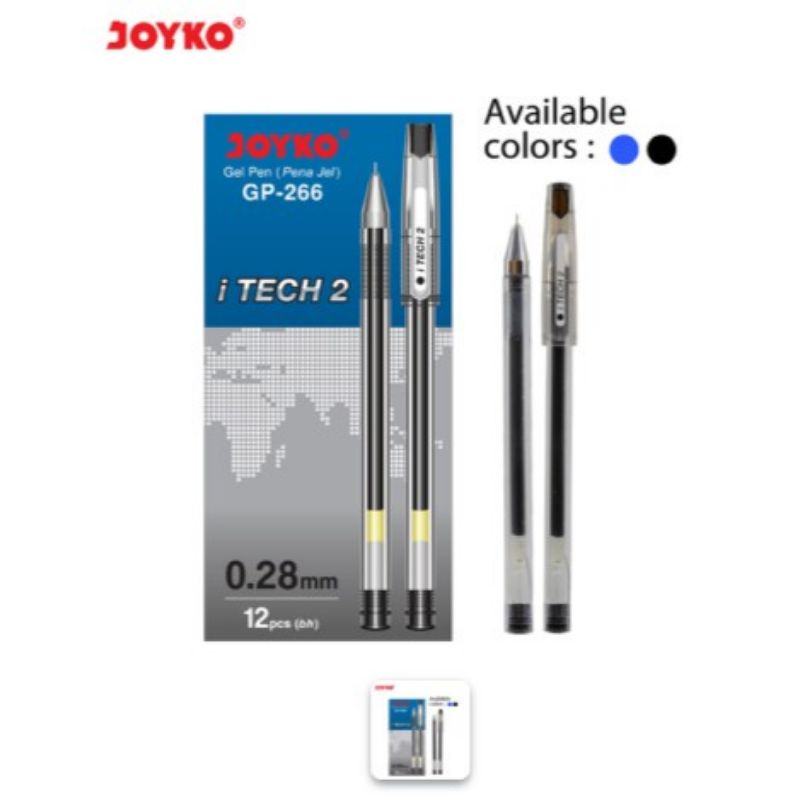 

Pulpen Gel Joyko Gp-266 I-Tech 2/0.28mm ( 1pak/12pcs )