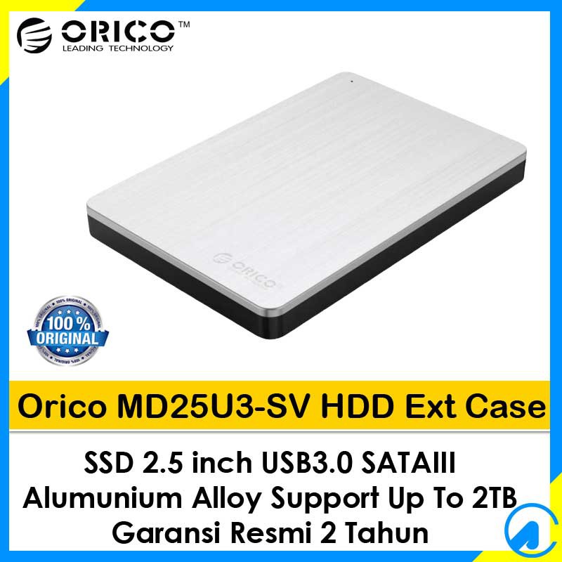 Orico MD25U3-SV 2.5 Inch 2.5" SATAIII USB3.0 HDD SSD External Enclosure Case Alumunium Alloy