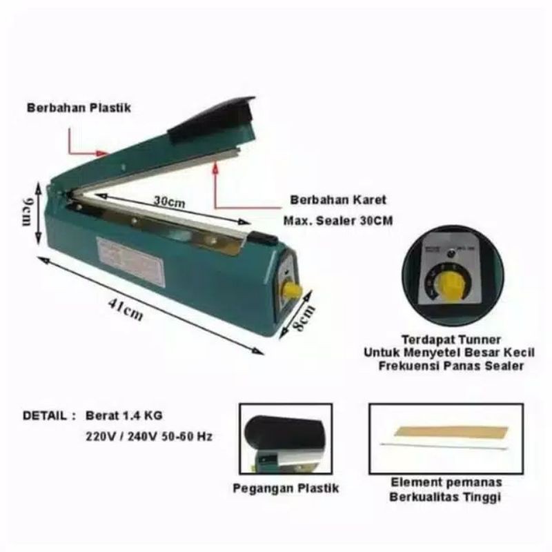 Alat Mesin Press Perekat Plastik Impulse Sealer