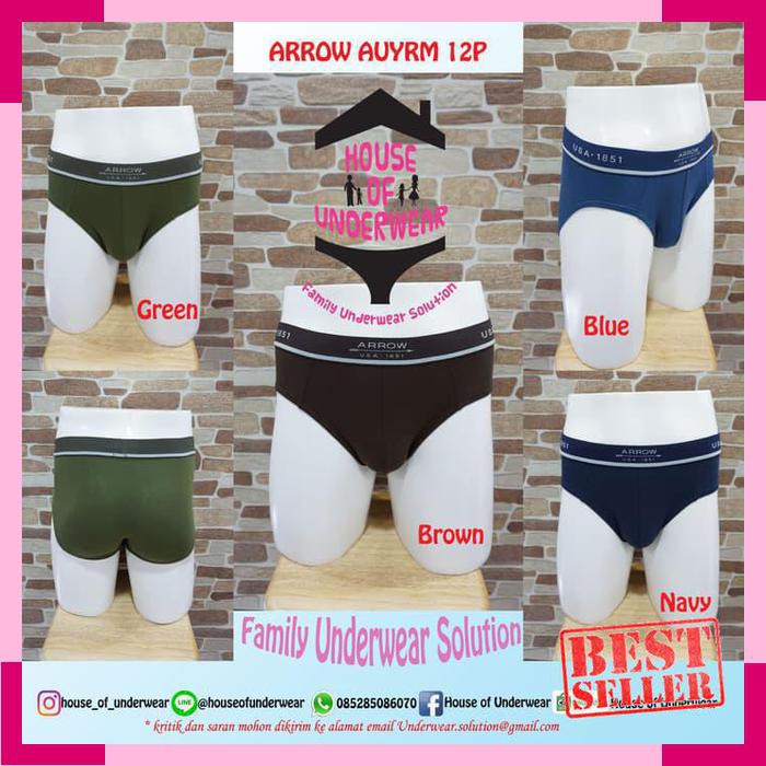 Promo CELANA DALAM PRIA ARROW AUYRM12P ISI 2 - Mix Dua Warna- L