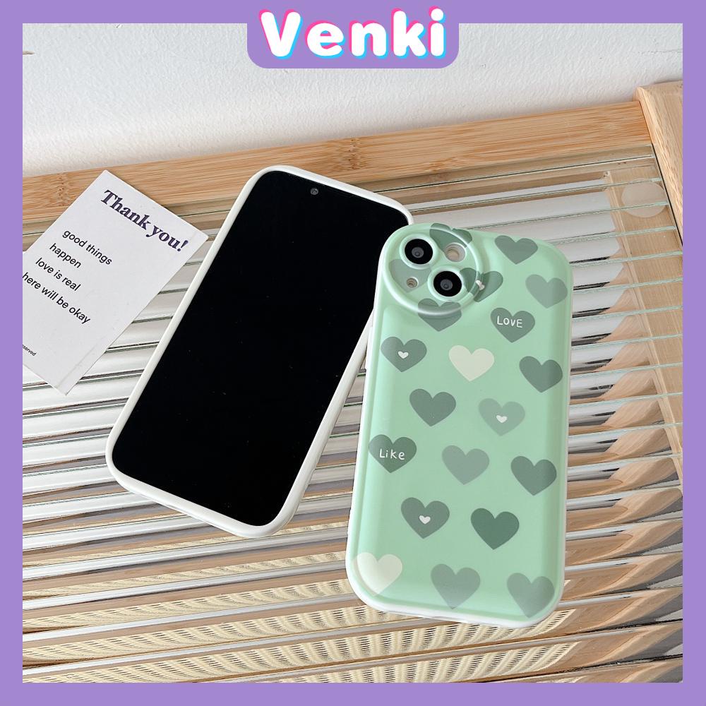 iPhone Case TPU Silicone Soft Case Airbag Shockproof Protection Camera Green Heart Compatible For iPhone 11 Pro Max 13 Pro Max 12 Pro Max 7Plus xr XS Max