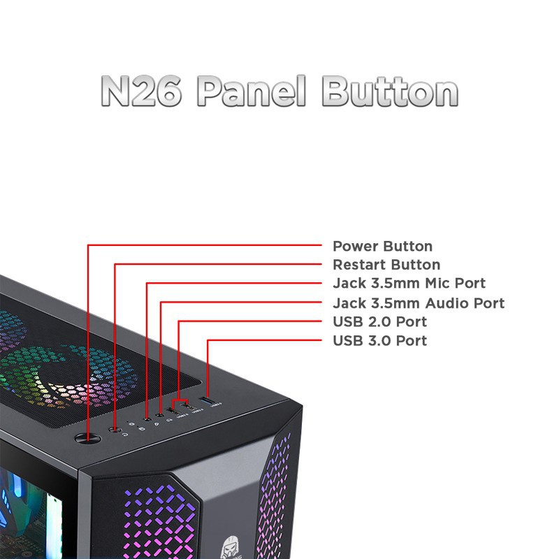 Digital Alliance N26 Casing PC Gaming - DA Casing Komputer N26