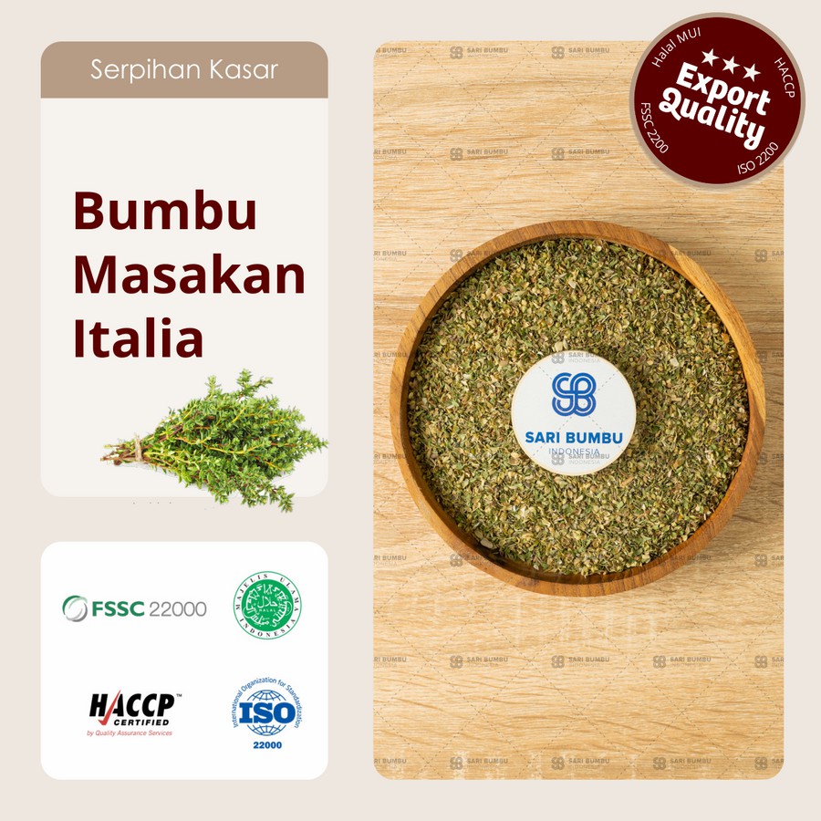 

Bumbu Masakan Italia / Italian Herb Seasoning 250gr Export Quality