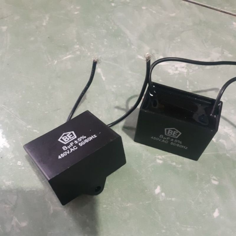 kapasitor kotak kabel 8 uf 450VAC / capasitor 8 mikro micro