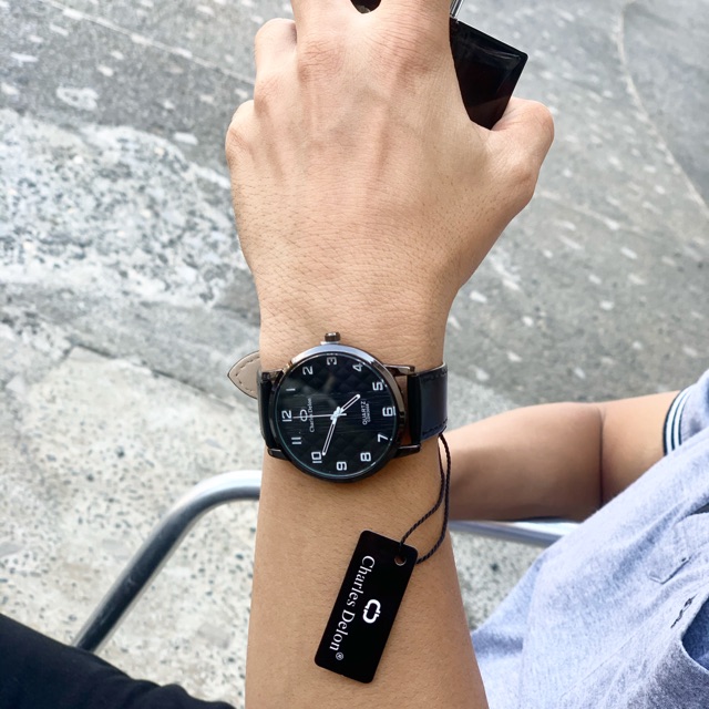Jam tangan pria CHARLES DELON gratis gelang dan kalung (dhon store)