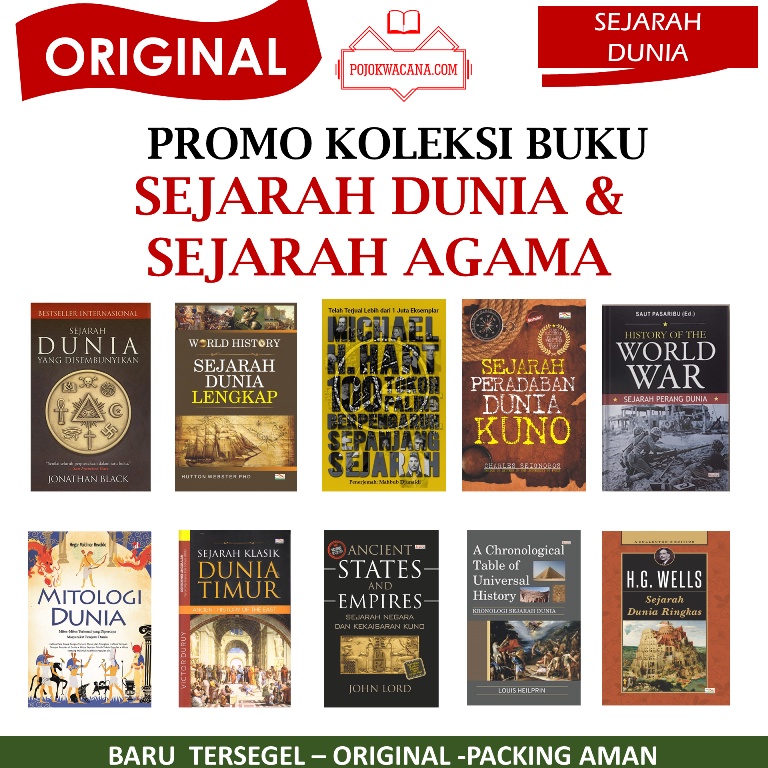 Buku Original - Sejarah Agama Manusia - Mohammad Zazuli - Sejarah Tuhan Karen Armstrong - Sejarah Terlengkap Agama Agama di Dunia M. Ali Imron - Sejarah Dunia yang Disembunyikan Jonathan Black - Yahudi, Tuhan, dan Sejarah Max Isaac Dimont - Mitologi Dunia