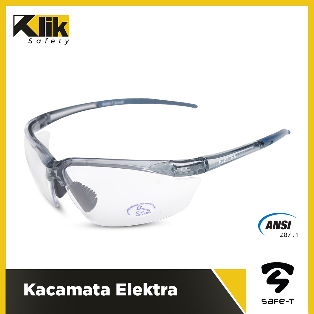 Jual Safe T Kacamata Safety Elektra Gs531 Clear Grey Anti Fog Ansi 87 1 Shopee Indonesia