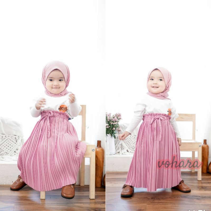 SIZE S Kulot Anak Rok Anak Plisket Premium 1 TAHUN