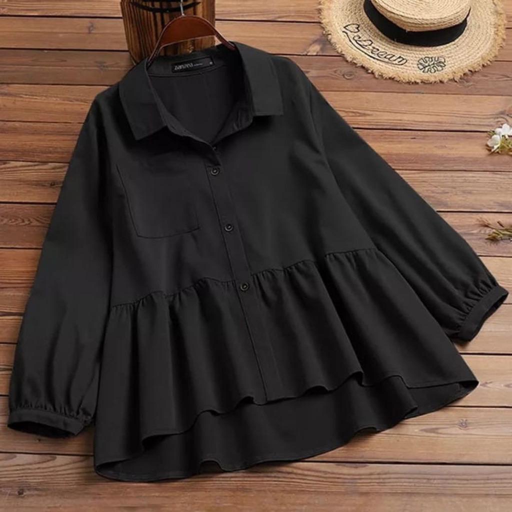 [ BUY 1 GET 1 FREE ]  Doney Blouse - Size 5L XXXL XXL XL L M S - Blouse Korea Jumbo - Atasan Wanita Big Size