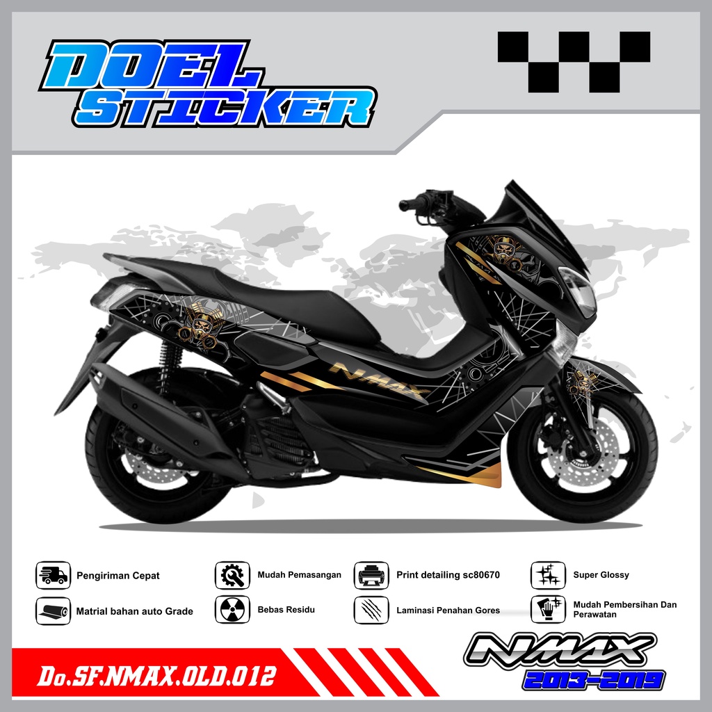 STICKER STRIPING NMAX OLD - STICKER STRIPING LIST VARIASI HOLOGRAM , CROME YAMAHA NMAX OLD DOEL 0012