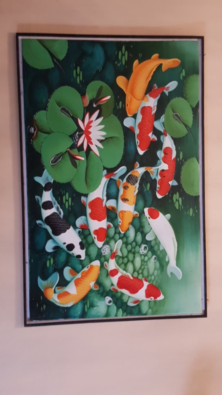 Lukisan Ikan Koi Fengshui 85 X 135 Cm