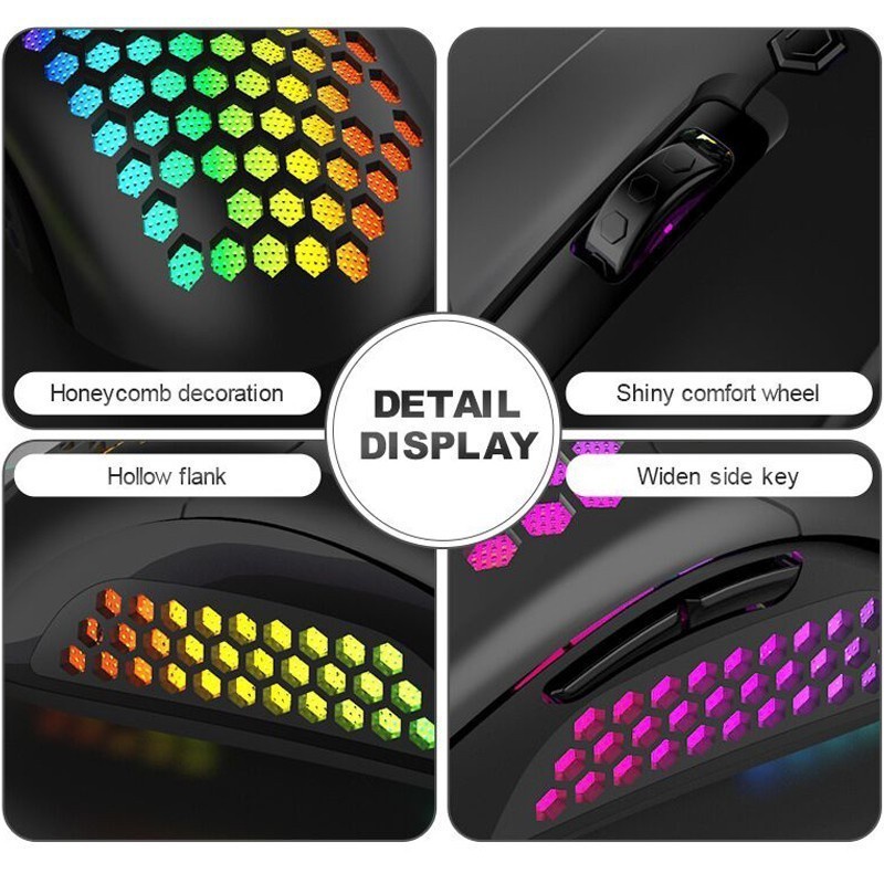 MOUSE GAMING BATTLE X-ONE HONEYCOM GM-102 RGB 4D 1600 DPI