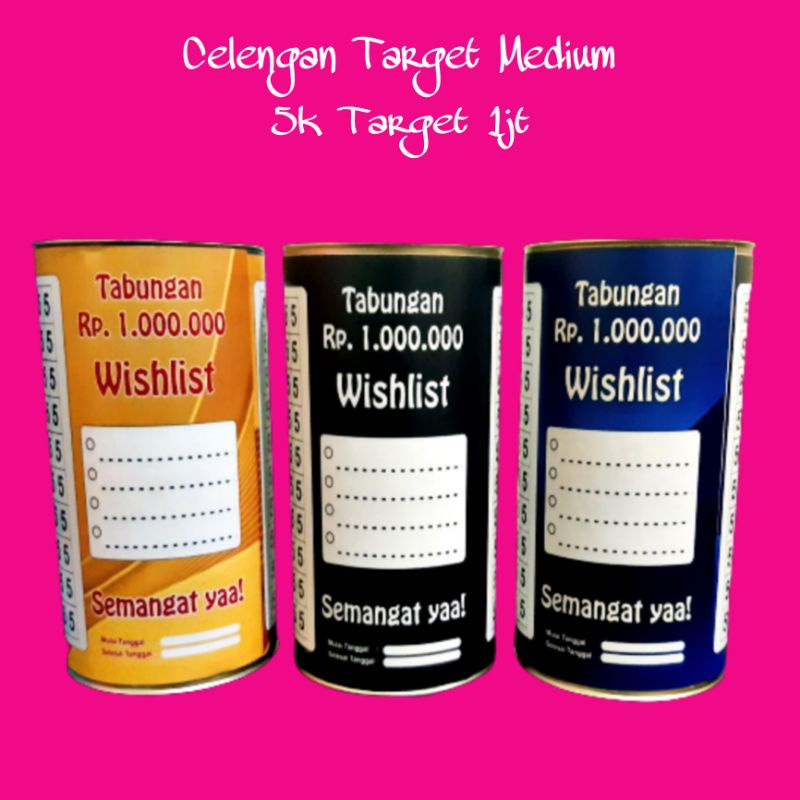 Celengan Target Murah 5k Target 1jt Celengan Tabungan Target Celengan Target Buka Tutup Permanen