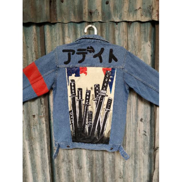 JAKET DENIM LUKIS CUSTOM | Shopee Indonesia
