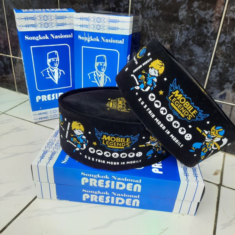 promo !!! songkok peci karakter anak mobile legend ML merek presiden