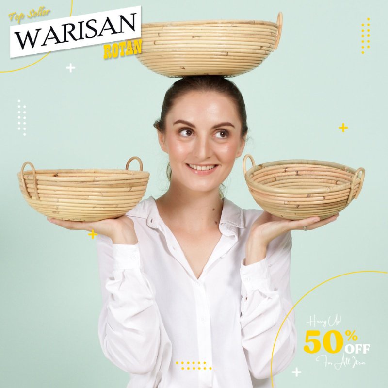 Mangkok Rotan Sintetis / mangkok Anyam Rotan Sintetis Cantik