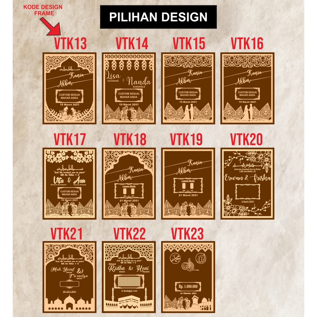 FRAME MAHAR PLYWOOD + AKRILIK CUSTOM DESIGN