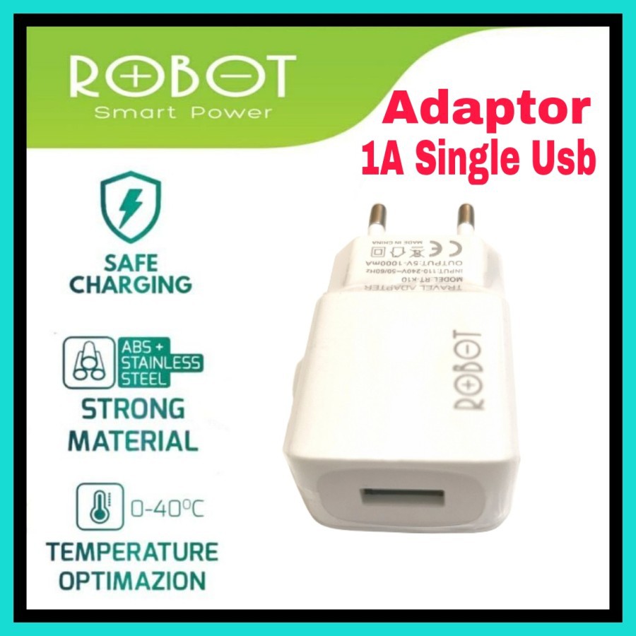 NA - Robot K10 Kepala Adaptor Charger 1A Single USB Batok Charger