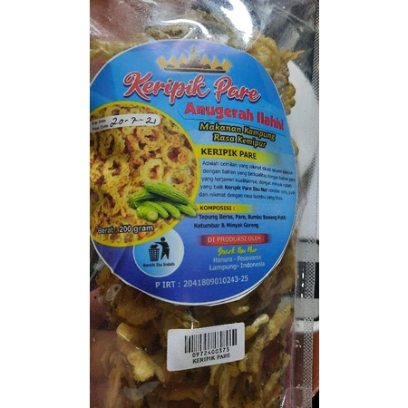 

keripik pare/aneka sari rasa/oleh oleh khas lampung