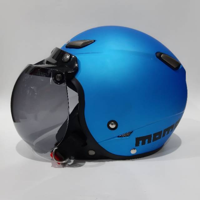 Helm Bogo Momo Retro kaca Ice blue Dof