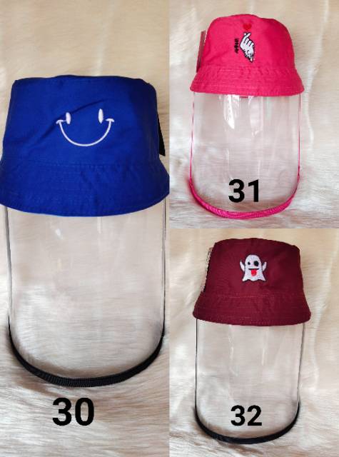topi anak anti corona bucket hat anak topi bayi anti corona topi faceshield-1