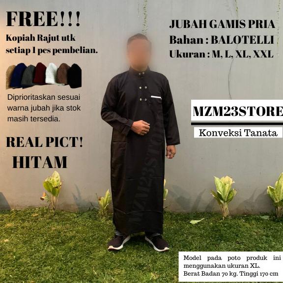 Jubah Gamis Pria Warna Hitam/ Jubah Muslim/ Jubah Gamis Murah