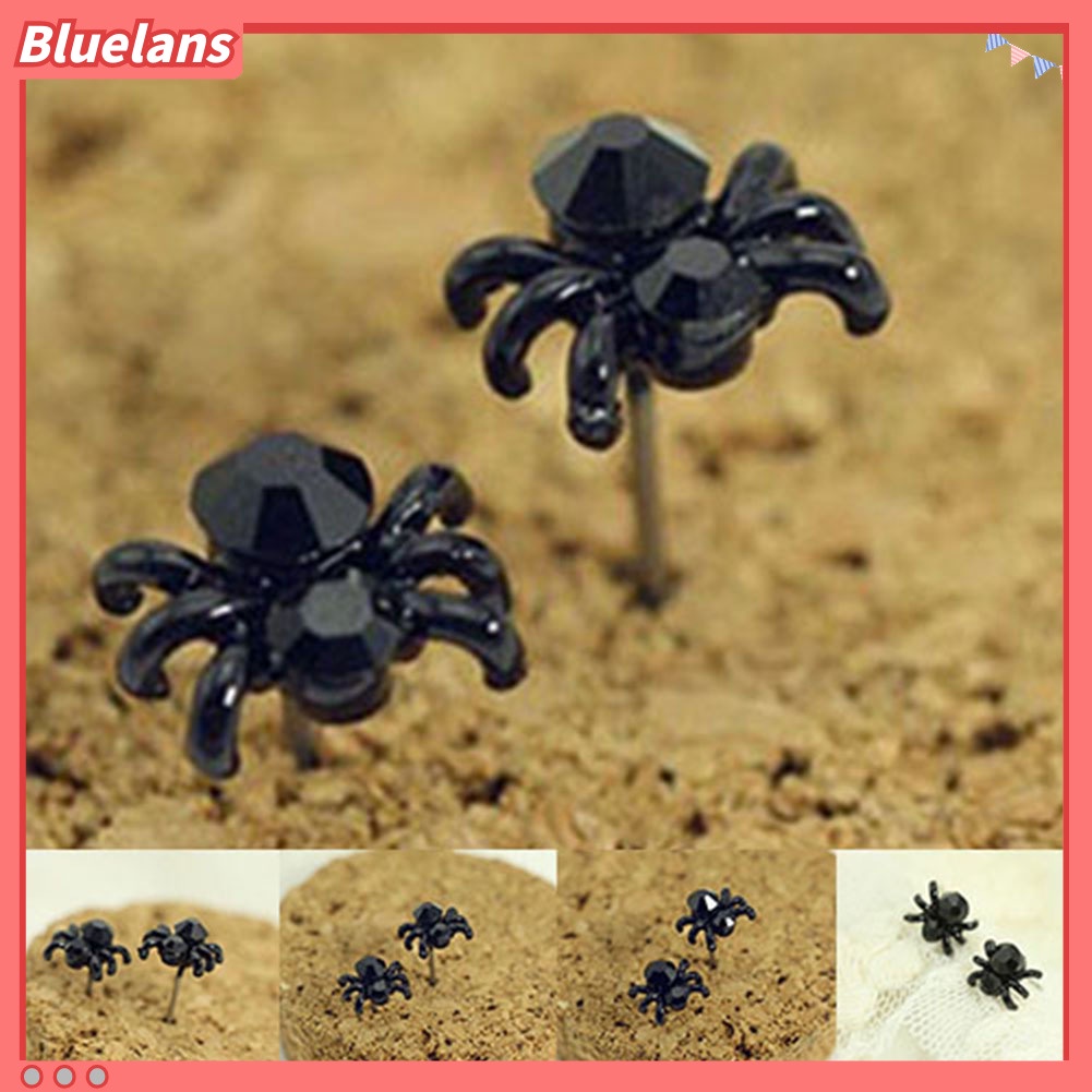 Bluelans Women Fashion Gifts Cute Jewelry Black 3D Animal Mini Spider Stud Earrings