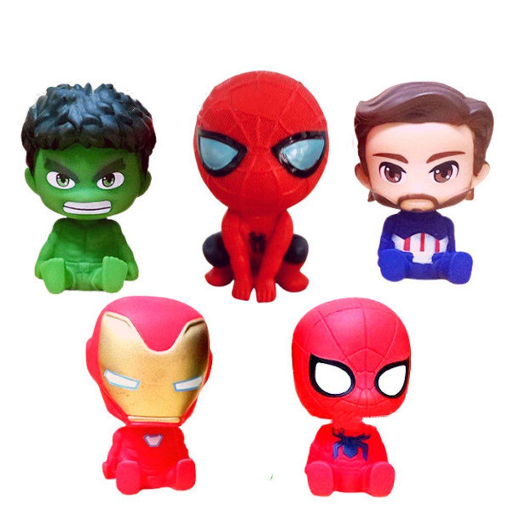 Lanfy Marvel Avengers Koleksi PVC Iron Man Anime Kue Hias SpiderMan