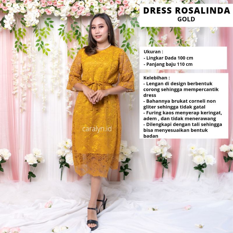 DRESS BRUKAT WANITA KOREA TERBARU DRESS KONDANGAN MURAH ROSALINDA