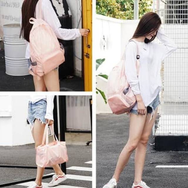 2in1 Iconic Foldable Korean Style Backpack + Tote Bag