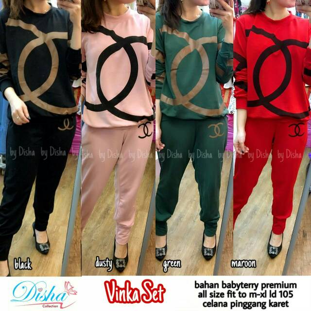 vinka set / setelan olahraga gucci / setelan kaos ori disha