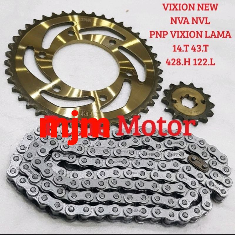 Jual GEAR SET GEAR PAKET GIR RANTAI RODA VIXION NEW NVA NVL PNP VIXION