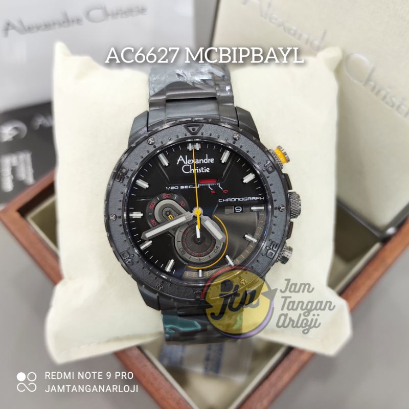 New Alexandre Christie AC 6627 Jam Tangan Pria AC6627 Original MCBIPBAYL Black Yellow